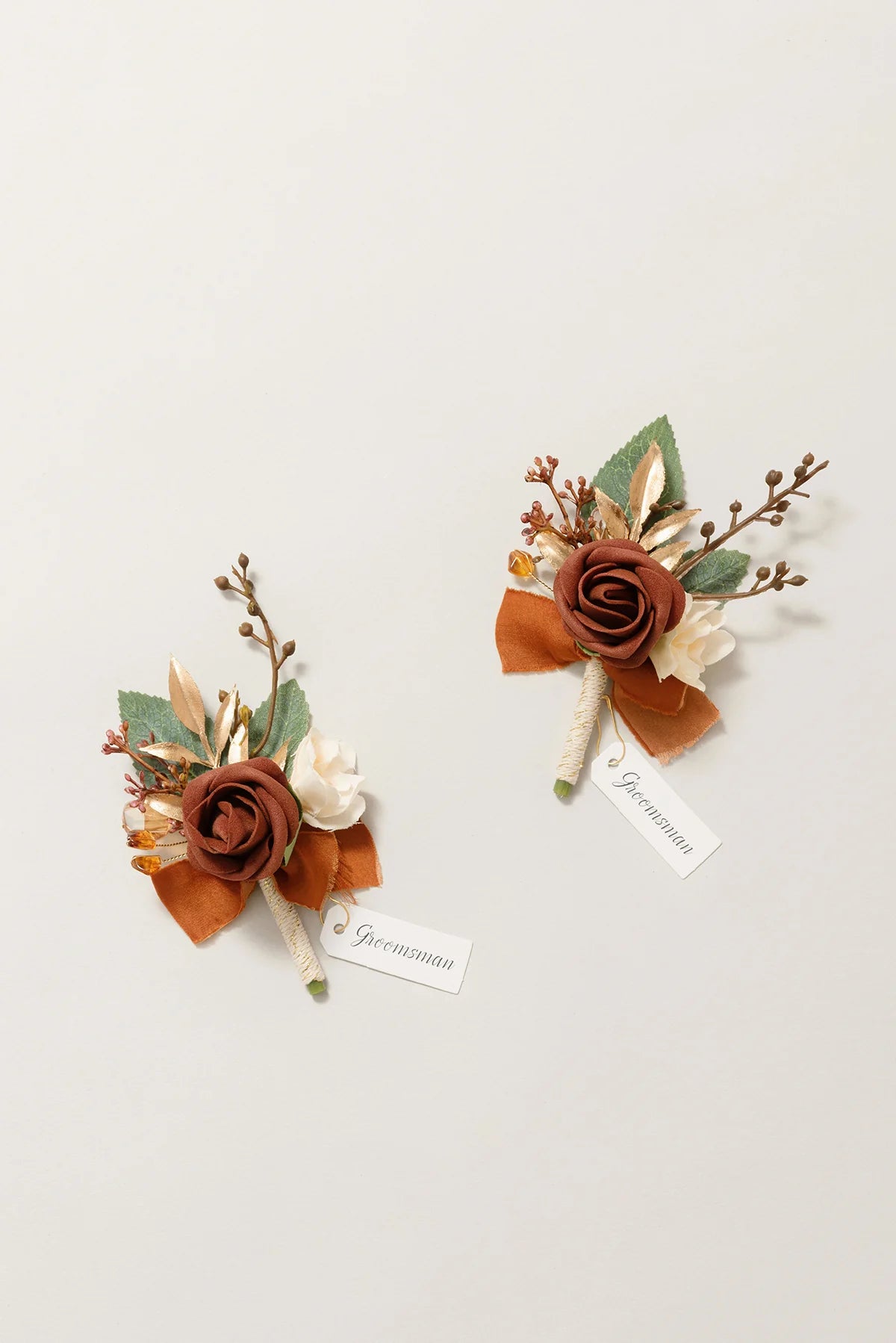 Terracotta Gold Groomsmen Boutonniere
