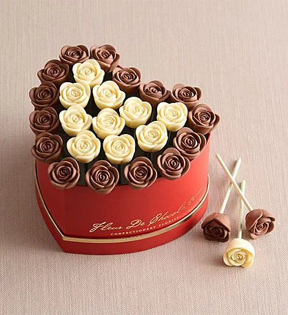 Chocolate Rose Heart Box