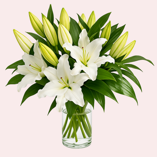 Elegant White Lily Bouquet – Pure & Timeless