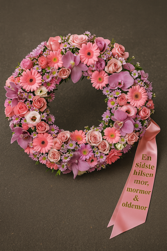 Pink Elegance Funeral Wreath – Loving Memory Collection