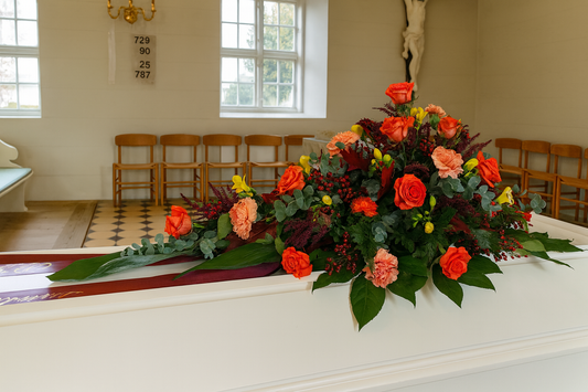 🕯️ ½ Kistepynt – Varm Orange & Rød (Efterårsfarver)