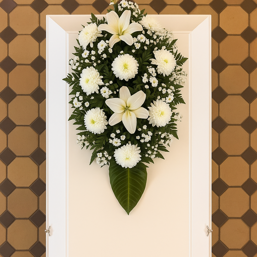 🤍 ½ Kistepynt – Hvid Elegance (Fredelig Afsked)