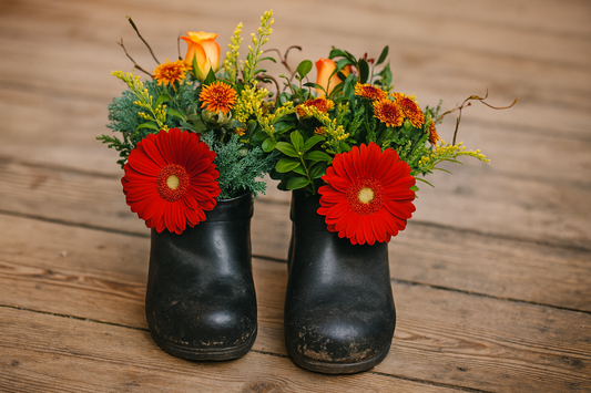 Træsko med Blomster