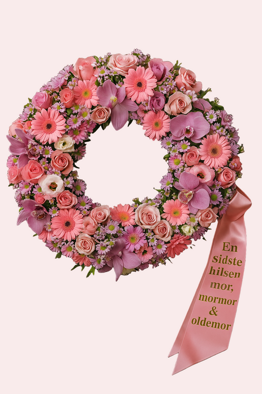 Pink Elegance Funeral Wreath – Loving Memory Collection
