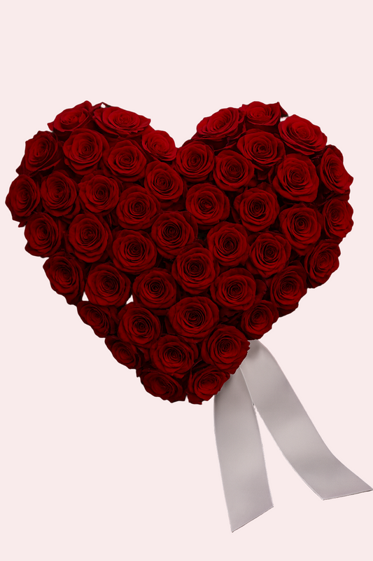 Open Heart with Red Roses – Forever in Our Hearts