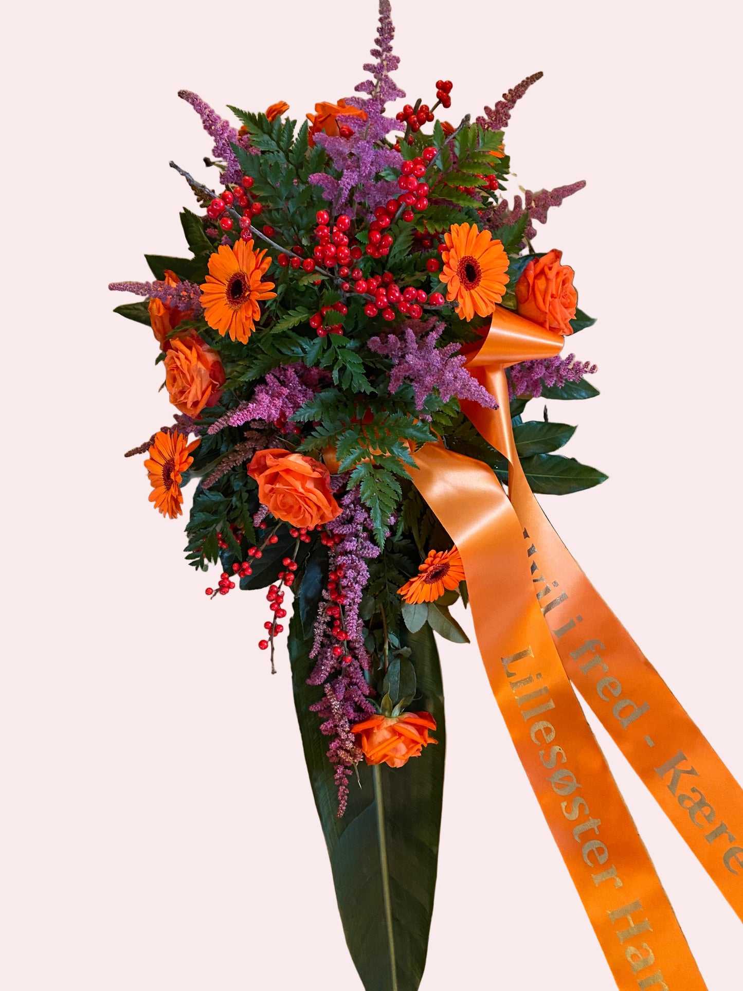 Båredekoration – Farvel med orange glød