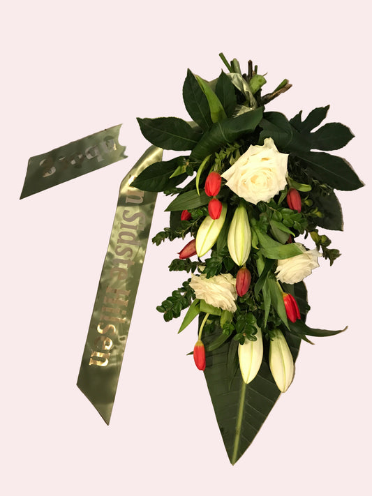 Barebuket – White Lilies & Red Tulip Harmony