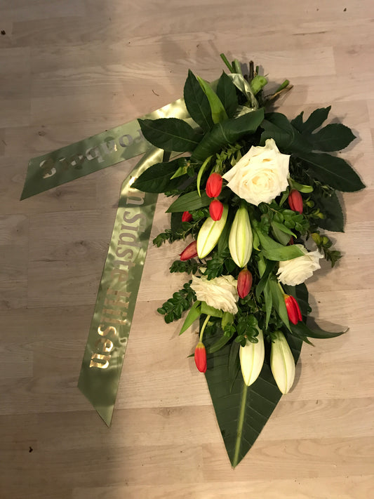 Barebuket – White Lilies & Red Tulip Harmony