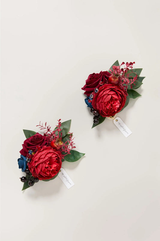 Crimson Elegance Wrist Corsage