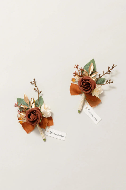 Terracotta Gold Groomsmen Boutonniere