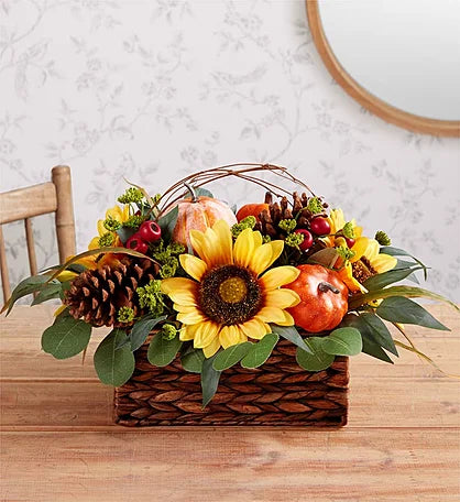 Rustic Sunflower Basket