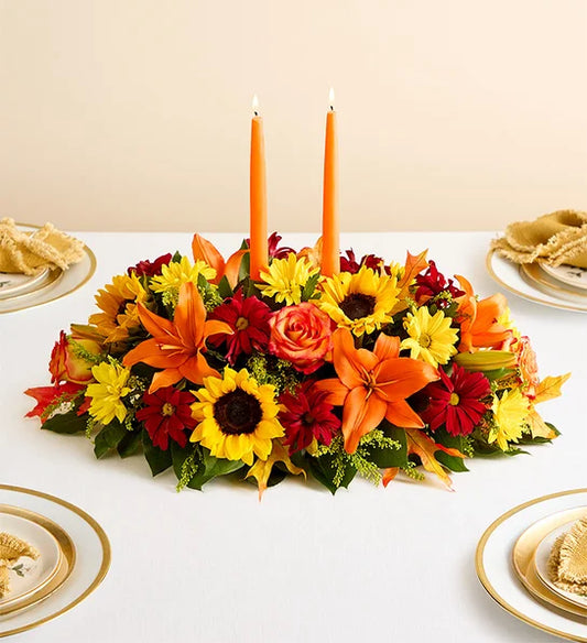 Golden Sunset Candle Arrangement