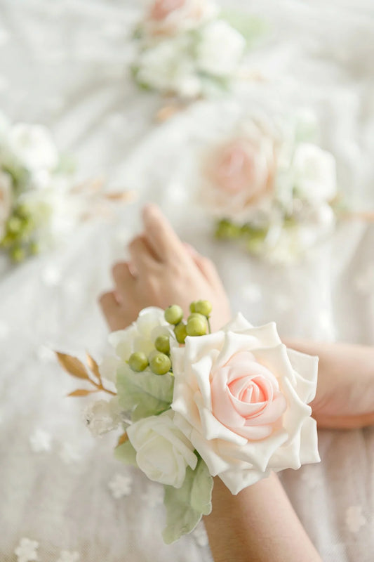 Blush & Gold Wrist Corsage