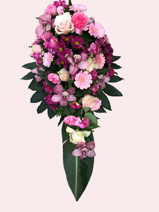 Båredekoration – Rosa Orkideer i minde